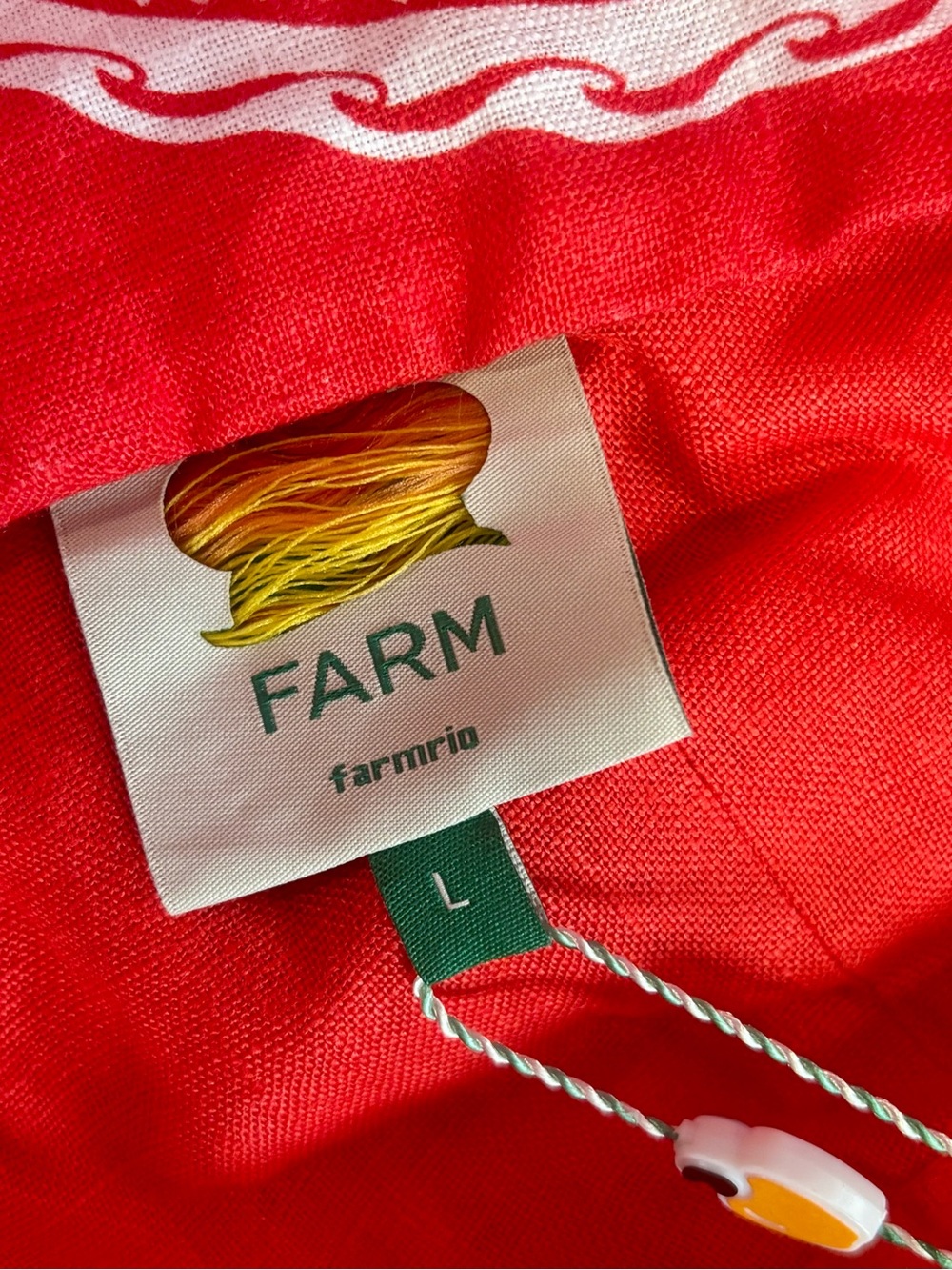 Farm Rio ladies red & white majestic coconut tree mini halter dress NWT! - Picture 8 of 10